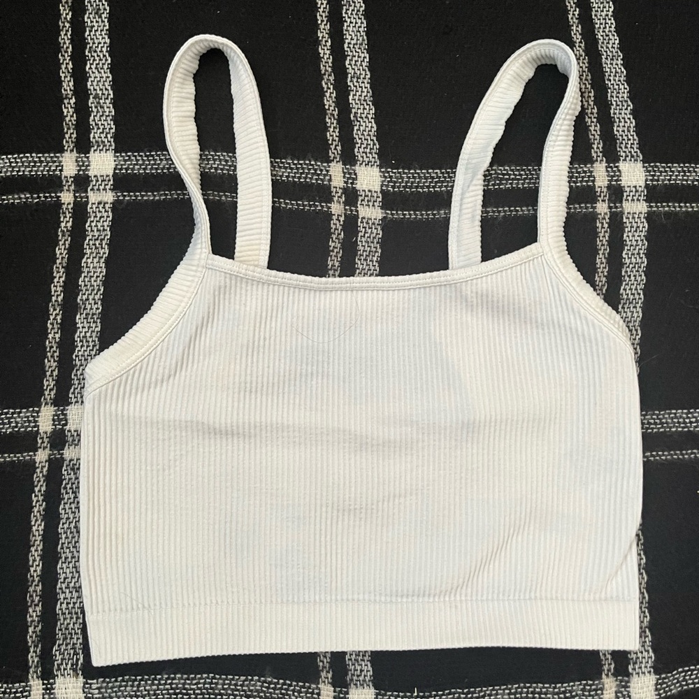 White cropped tank top.